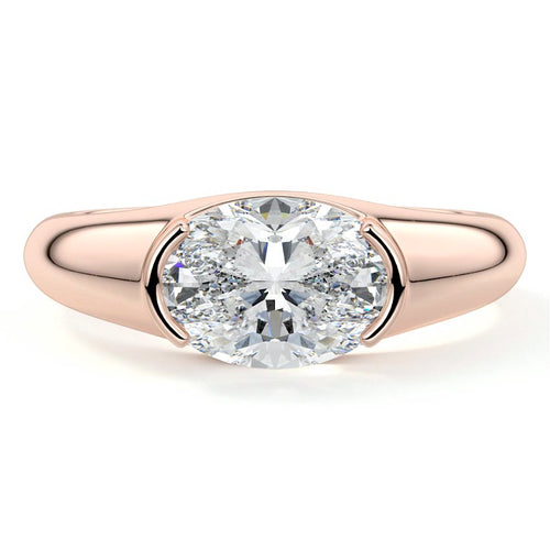 Katia - Oval Rose Gold Lab Grown Diamond Engagement Ring | Nura Lab