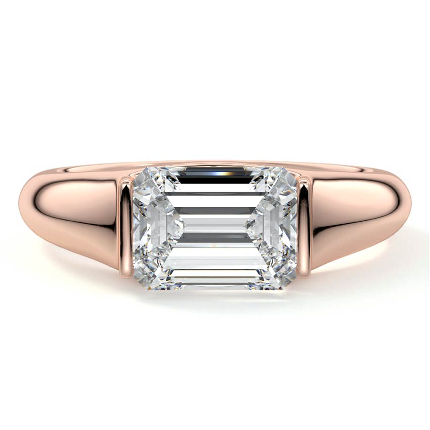 Katia - Emerald Cut Rose Gold Lab Grown Diamond Engagement Ring | Nura Lab