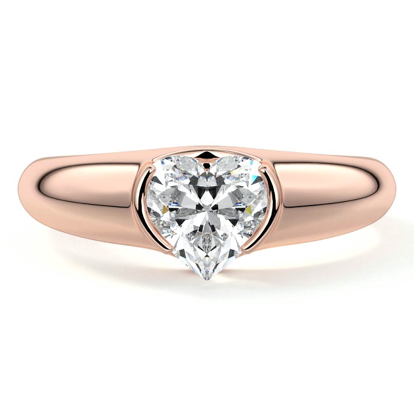 Katia - Heart Rose Gold Lab Grown Diamond Engagement Ring | Nura Lab