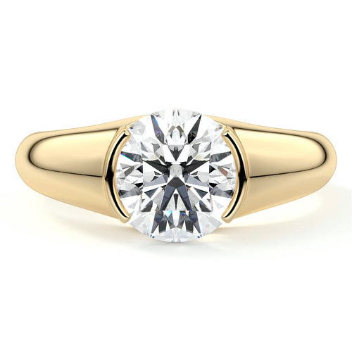 Katia - Round Yellow Gold Lab Grown Diamond Engagement Ring | Nura Lab