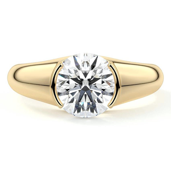 Katia - Round Bezel-Inspired Solitaire Lab Grown Diamond Engagement Ring