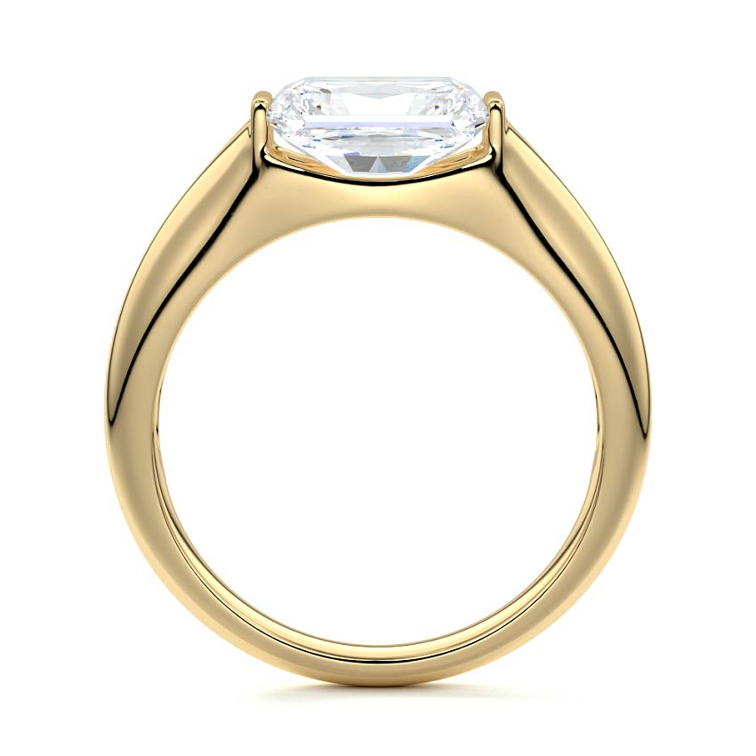 Katia - Radiant Yellow Gold Engagement Ring Side View | Nura Lab