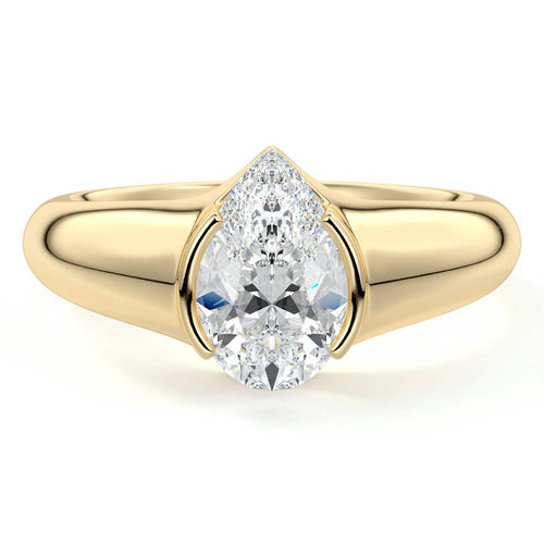Katia - Pear Yellow Gold Lab Grown Diamond Engagement Ring | Nura Lab