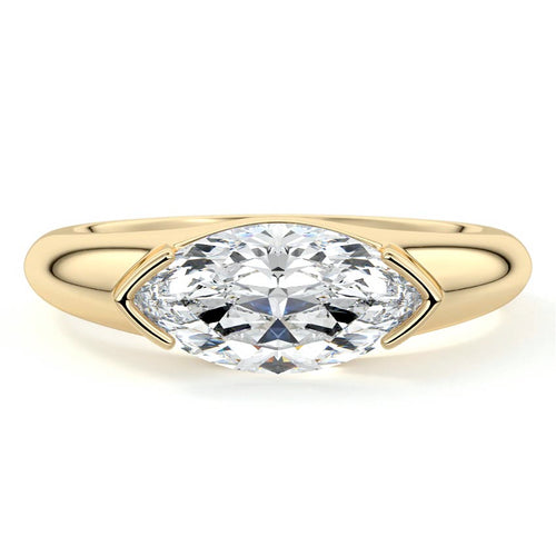 Katia - Marquise Yellow Gold Lab Grown Diamond Engagement Ring | Nura Lab