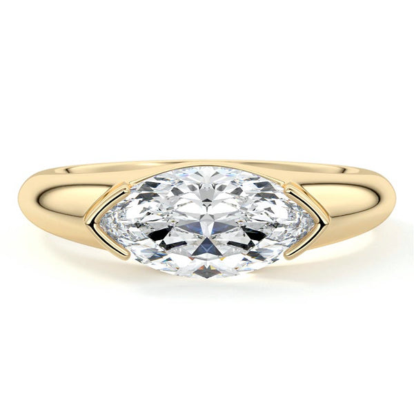 Katia - East-West Marquise Bezel-Inspired Solitaire Lab Grown Diamond Engagement Ring