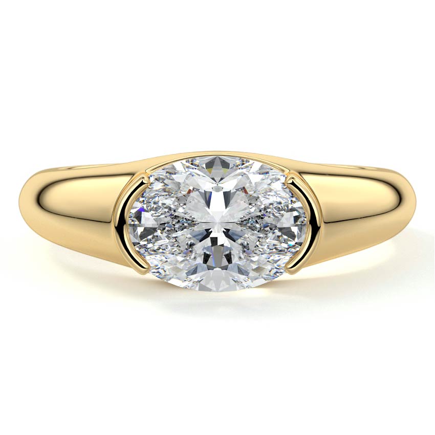 Katia - Oval Yellow Gold Lab Grown Diamond Engagement Ring | Nura Lab