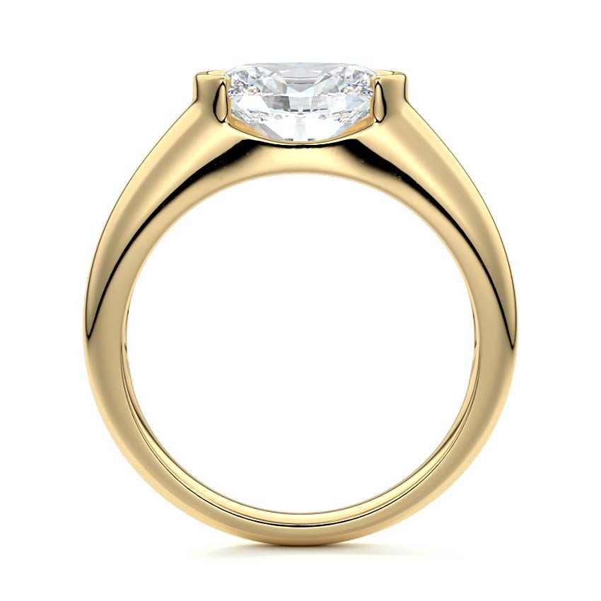 Katia - Oval Yellow Gold Engagement Ring Side View | Nura Lab