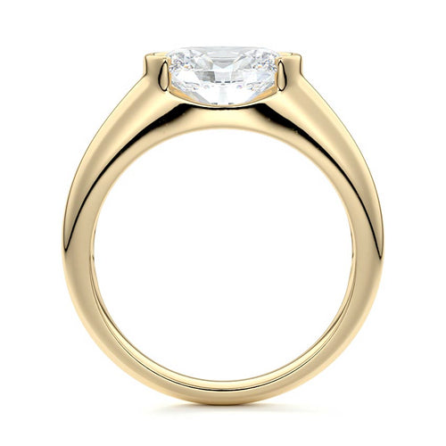 Katia - Oval Yellow Gold Engagement Ring Side View | Nura Lab