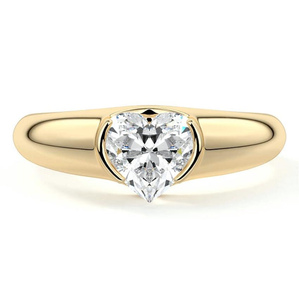 Katia - Heart Bezel-Inspired Solitaire Lab Grown Diamond Engagement Ring