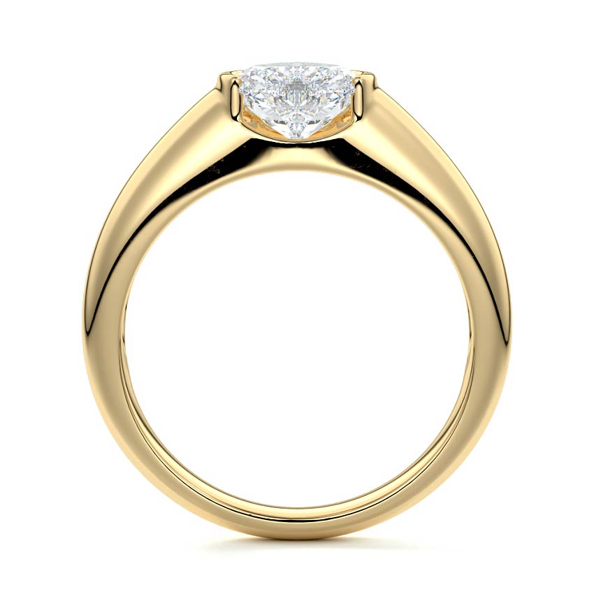 Katia - Heart Yellow Gold Engagement Ring Side View | Nura Lab
