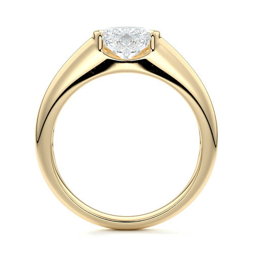 Katia - Heart Yellow Gold Engagement Ring Side View | Nura Lab