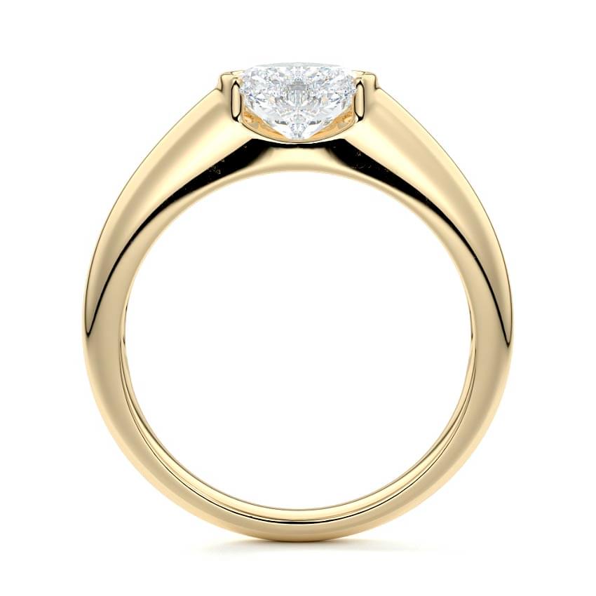 Katia heart bezel-inspired solitaire lab grown diamond engagement ring in yellow gold