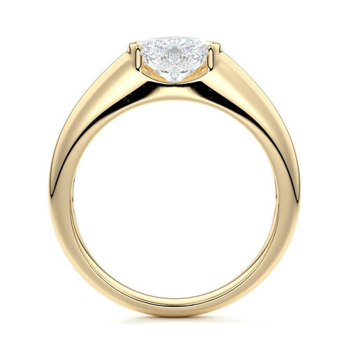 Katia heart bezel-inspired solitaire lab grown diamond engagement ring in yellow gold