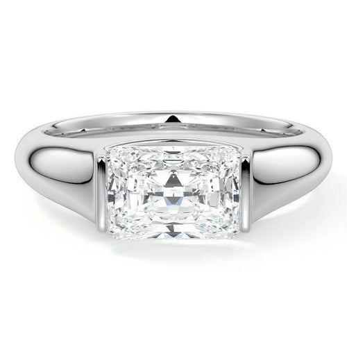 Katia - Radiant White Gold Lab Grown Diamond Engagement Ring | Nura Lab