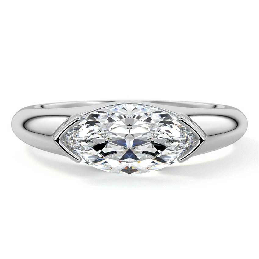 Katia - Marquise White Gold Lab Grown Diamond Engagement Ring | Nura Lab