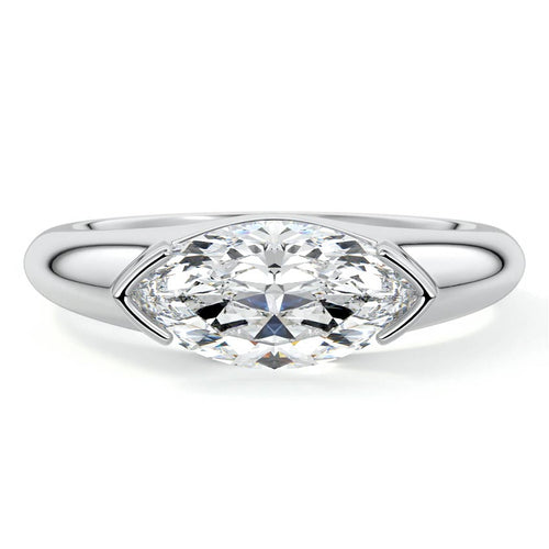 Katia - Marquise White Gold Lab Grown Diamond Engagement Ring | Nura Lab