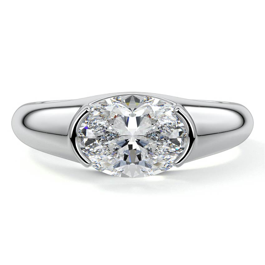 Katia - Oval White Gold Lab Grown Diamond Engagement Ring | Nura Lab