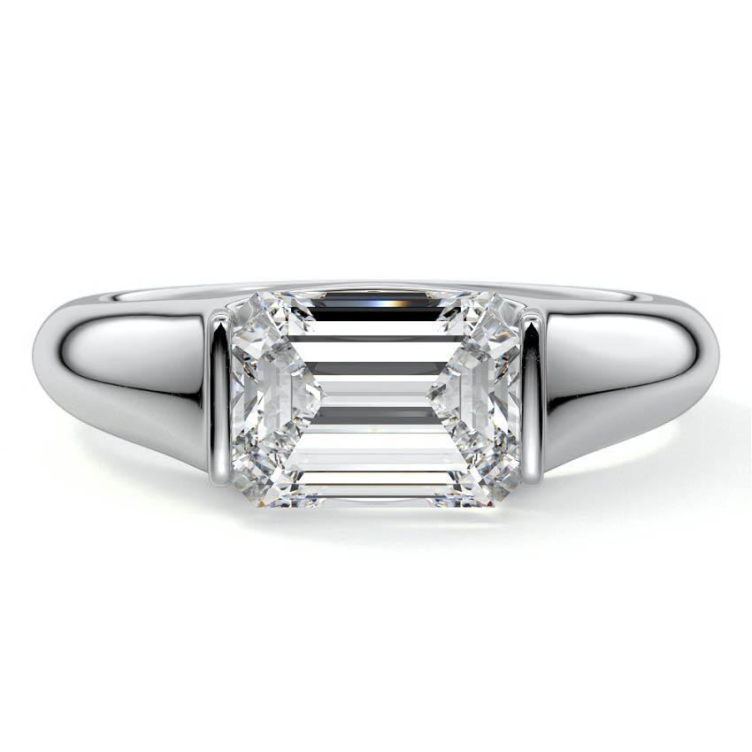 Katia - Emerald Cut White Gold Lab Grown Diamond Engagement Ring | Nura Lab