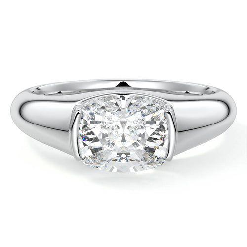 Katia - Cushion White Gold Lab Grown Diamond Engagement Ring | Nura Lab