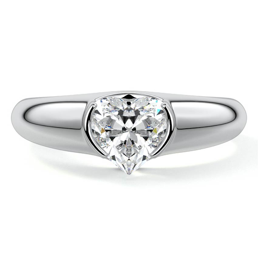 Katia - Heart White Gold Lab Grown Diamond Engagement Ring | Nura Lab