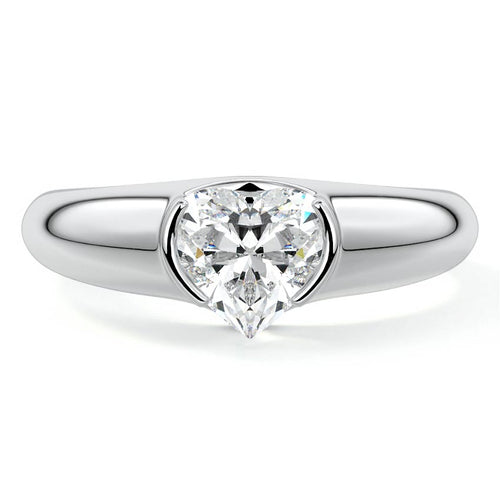 Katia - Heart White Gold Lab Grown Diamond Engagement Ring | Nura Lab
