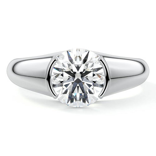 Katia - Round Platinum Lab Grown Diamond Engagement Ring | Nura Lab