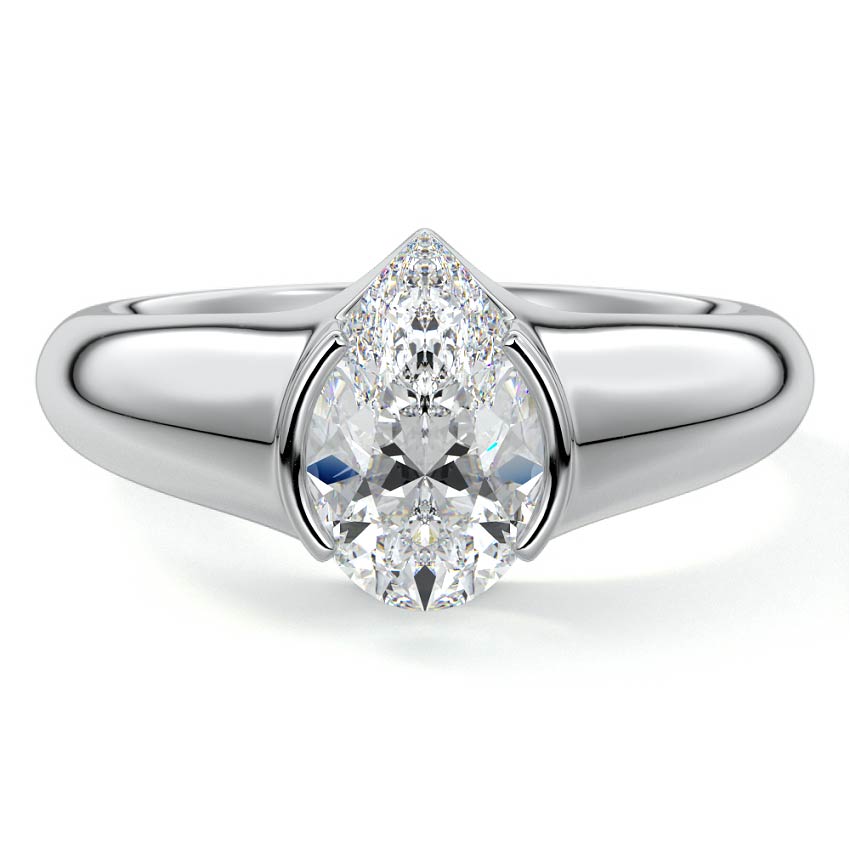 Katia - Pear Platinum Lab Grown Diamond Engagement Ring | Nura Lab