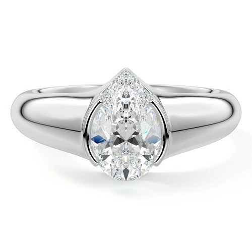 Katia - Pear Platinum Lab Grown Diamond Engagement Ring | Nura Lab