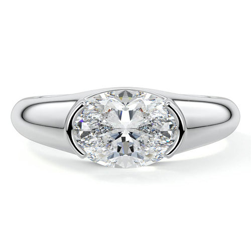 Katia - Oval Platinum Lab Grown Diamond Engagement Ring | Nura Lab