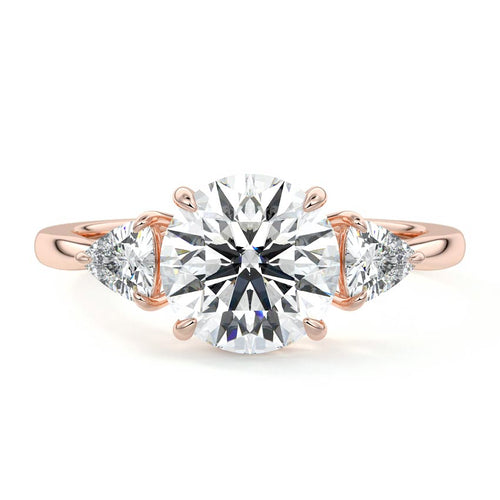 Leona - Round Rose Gold Lab Grown Diamond Engagement Ring | Nura Lab