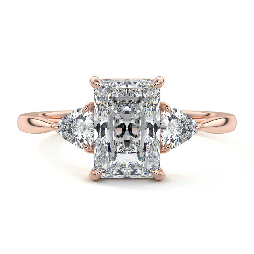 Leona - Radiant Rose Gold Lab Grown Diamond Engagement Ring | Nura Lab