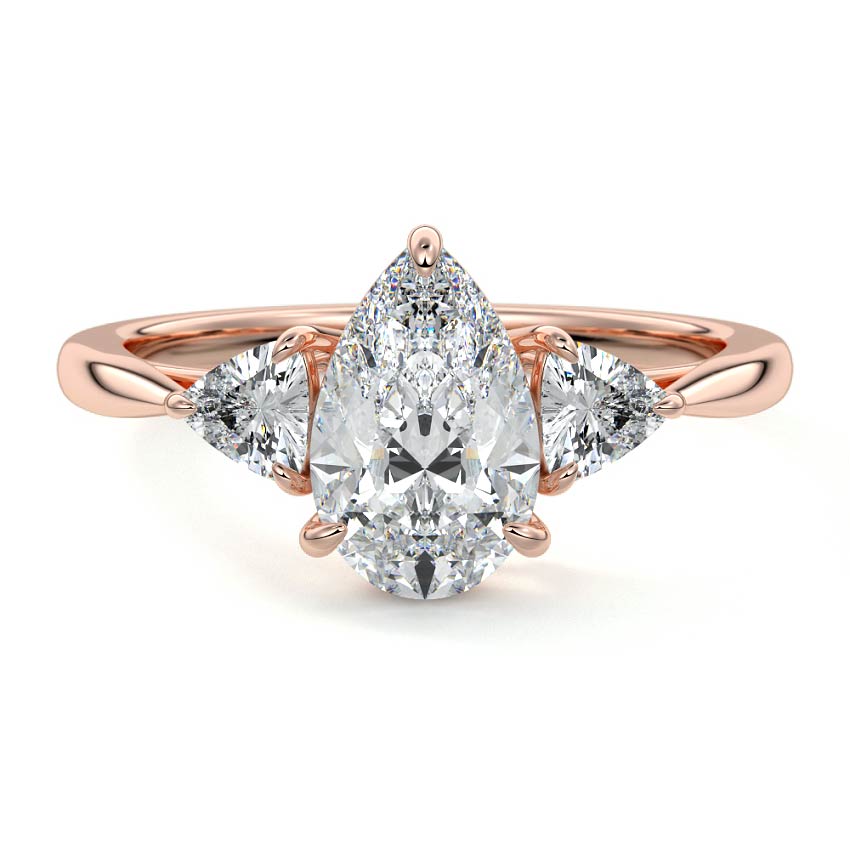 Leona - Pear Rose Gold Lab Grown Diamond Engagement Ring | Nura Lab