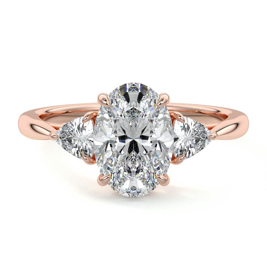 Leona - Oval Rose Gold Lab Grown Diamond Engagement Ring | Nura Lab