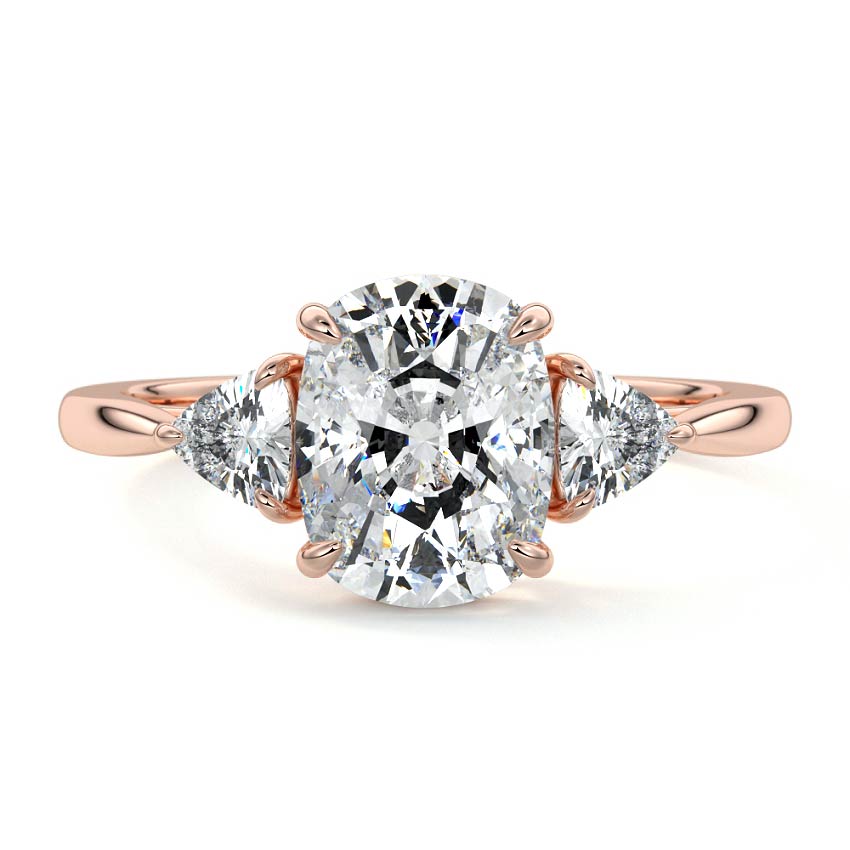 Leona - Cushion Rose Gold Lab Grown Diamond Engagement Ring | Nura Lab