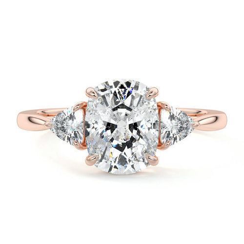 Leona - Cushion Rose Gold Lab Grown Diamond Engagement Ring | Nura Lab