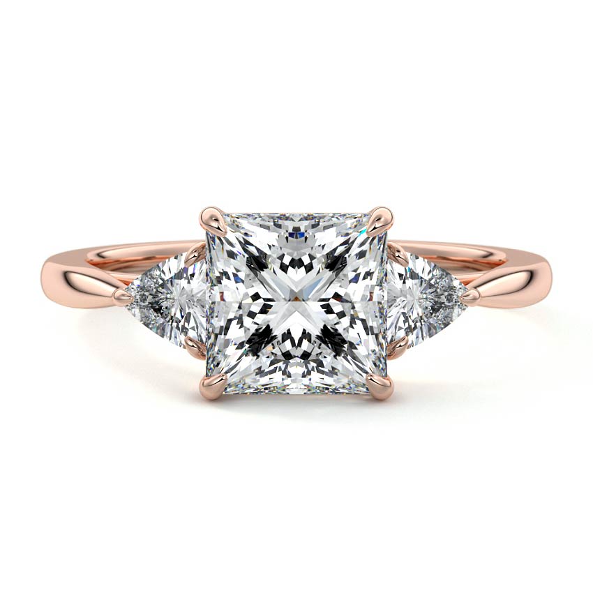 Leona - Princess Rose Gold Lab Grown Diamond Engagement Ring | Nura Lab