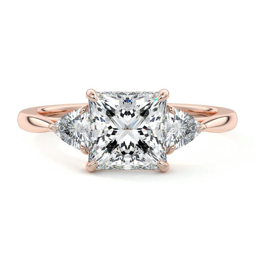 Leona - Princess Rose Gold Lab Grown Diamond Engagement Ring | Nura Lab