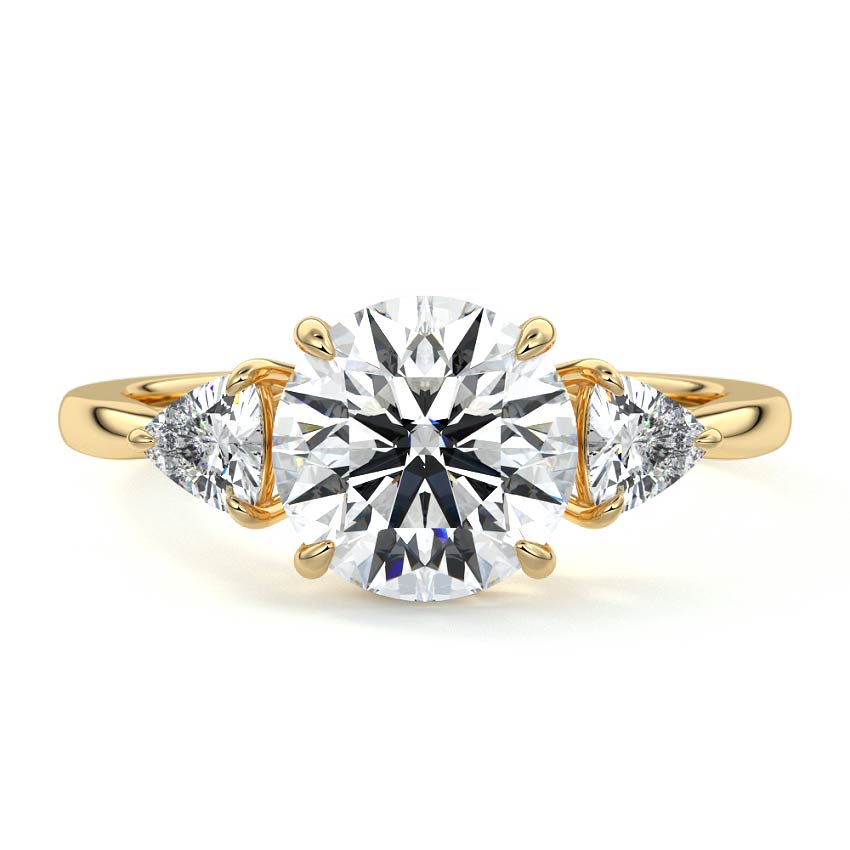 Leona - Round Yellow Gold Lab Grown Diamond Engagement Ring | Nura Lab