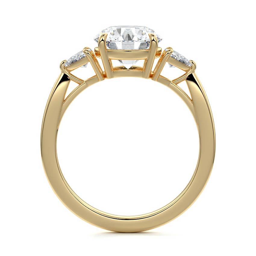 Leona - Round Yellow Gold Engagement Ring Side View | Nura Lab