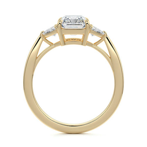 Leona - Radiant Yellow Gold Engagement Ring Side View | Nura Lab
