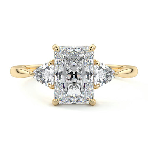 Leona - Radiant Yellow Gold Engagement Ring Detail View | Nura Lab
