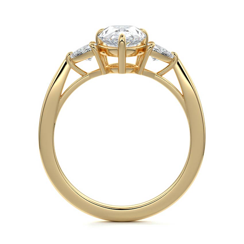 Leona - Pear Yellow Gold Engagement Ring Side View | Nura Lab