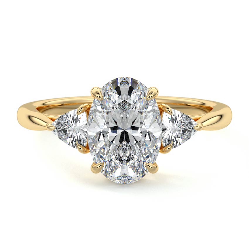 Leona - Oval Yellow Gold Lab Grown Diamond Engagement Ring | Nura Lab