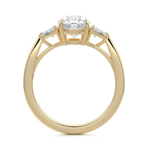 Leona - Oval Yellow Gold Lab Grown Diamond Engagement Ring | Nura Lab