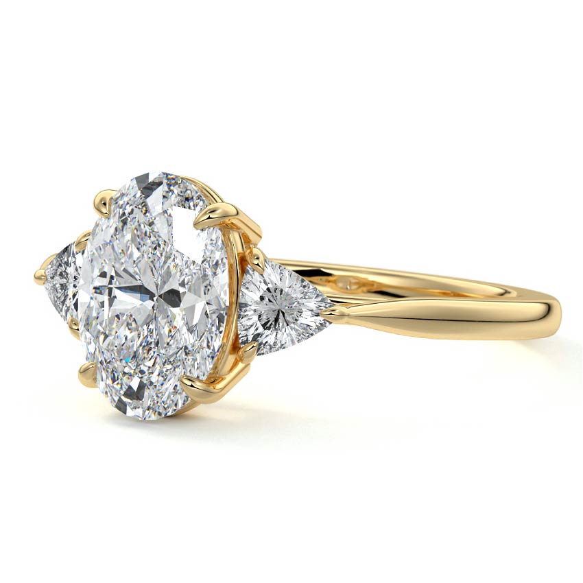 Leona - Oval Yellow Gold Lab Grown Diamond Engagement Ring | Nura Lab