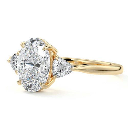 Leona - Oval Yellow Gold Lab Grown Diamond Engagement Ring | Nura Lab