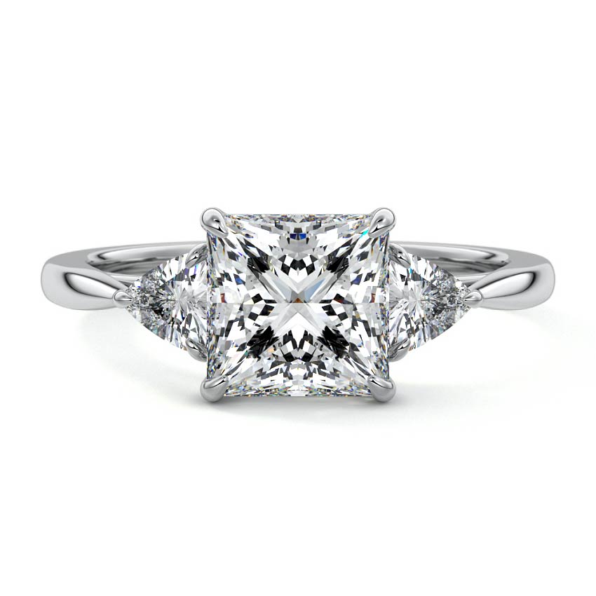 Leona - Princess White Gold Lab Grown Diamond Engagement Ring | Nura Lab