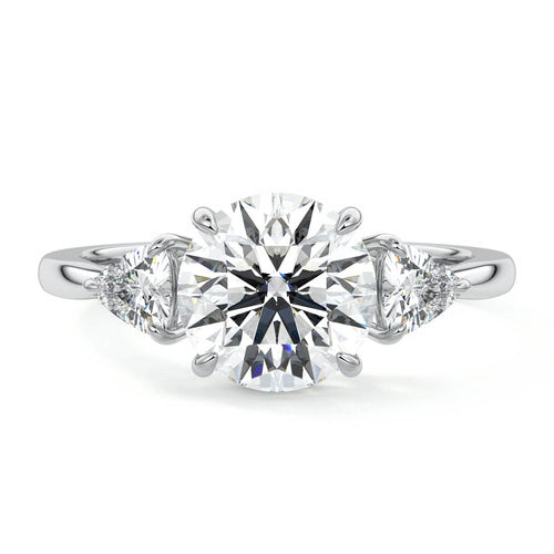 Leona - Round Platinum Lab Grown Diamond Engagement Ring | Nura Lab