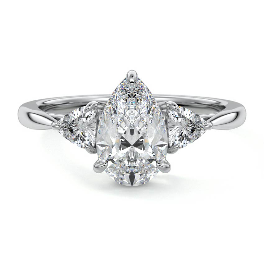 Leona - Pear Platinum Lab Grown Diamond Engagement Ring | Nura Lab