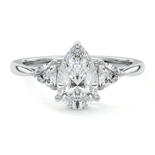 Leona - Pear Platinum Lab Grown Diamond Engagement Ring | Nura Lab
